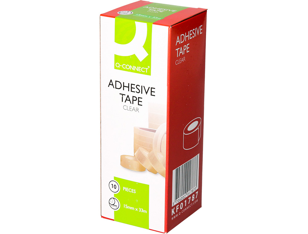 RUBAN ADHÉSIF Q-CONNECT ÉCONOMIQUE RÉSISTANT TRANSPARENT 15MMX33M
