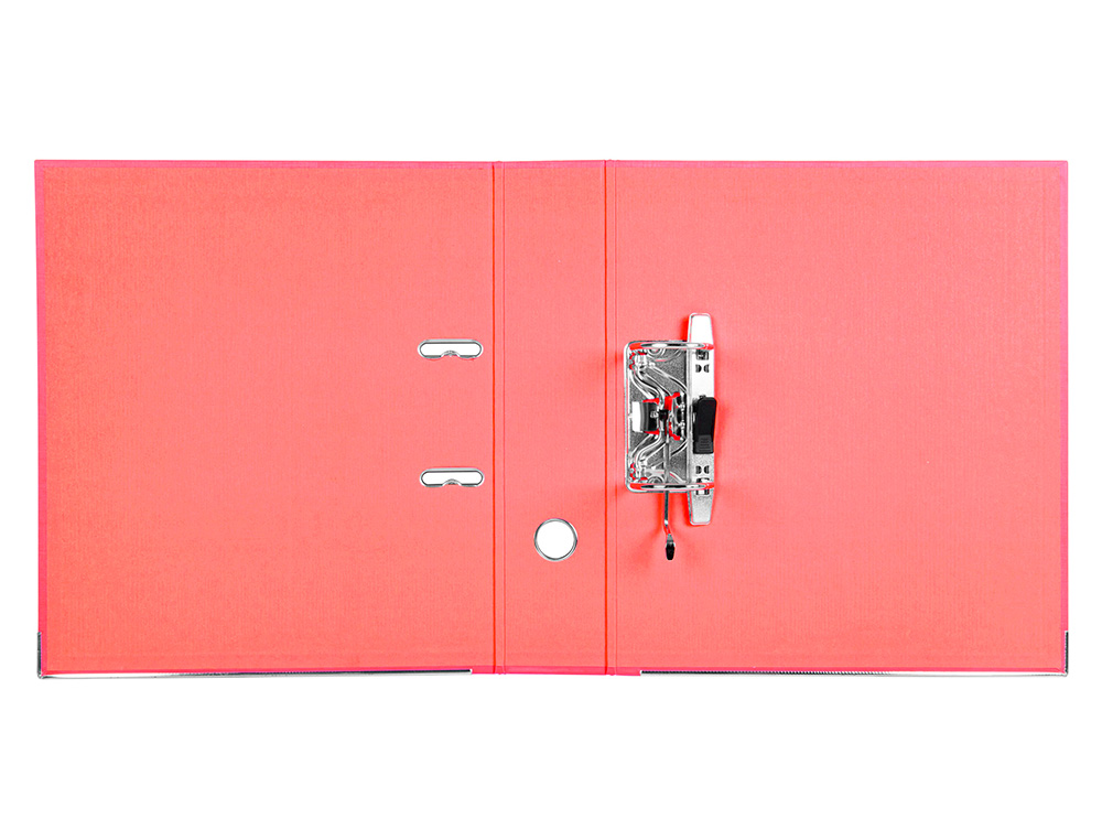CLASSEUR LEVIER LIDERPAPEL A4 DOCUMENTA CARTON REMBORD 1,9MM DOS 75MM RADO MTALLIQUE COLORIS ROUGE
