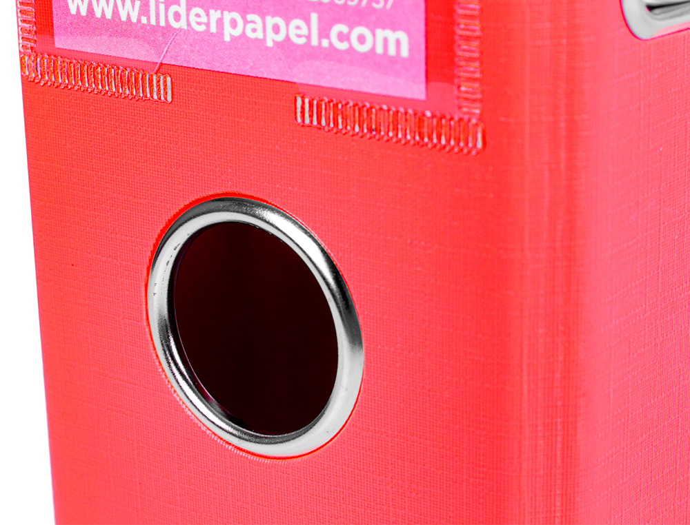 CLASSEUR LEVIER LIDERPAPEL A4 DOCUMENTA CARTON REMBORD 1,9MM DOS 75MM RADO MTALLIQUE COLORIS ROUGE