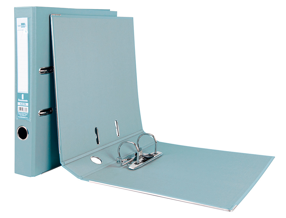 CLASSEUR LEVIER LIDERPAPEL A4 DOCUMENTA CARTON REMBORD 1,9MM DOS 52MM RADO MTALLIQUE COLORIS GRIS