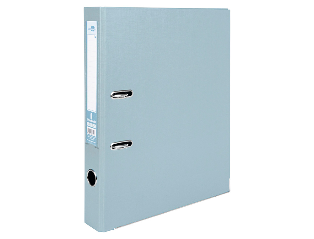 CLASSEUR LEVIER LIDERPAPEL A4 DOCUMENTA CARTON REMBORD 1,9MM DOS 52MM RADO MTALLIQUE COLORIS GRIS