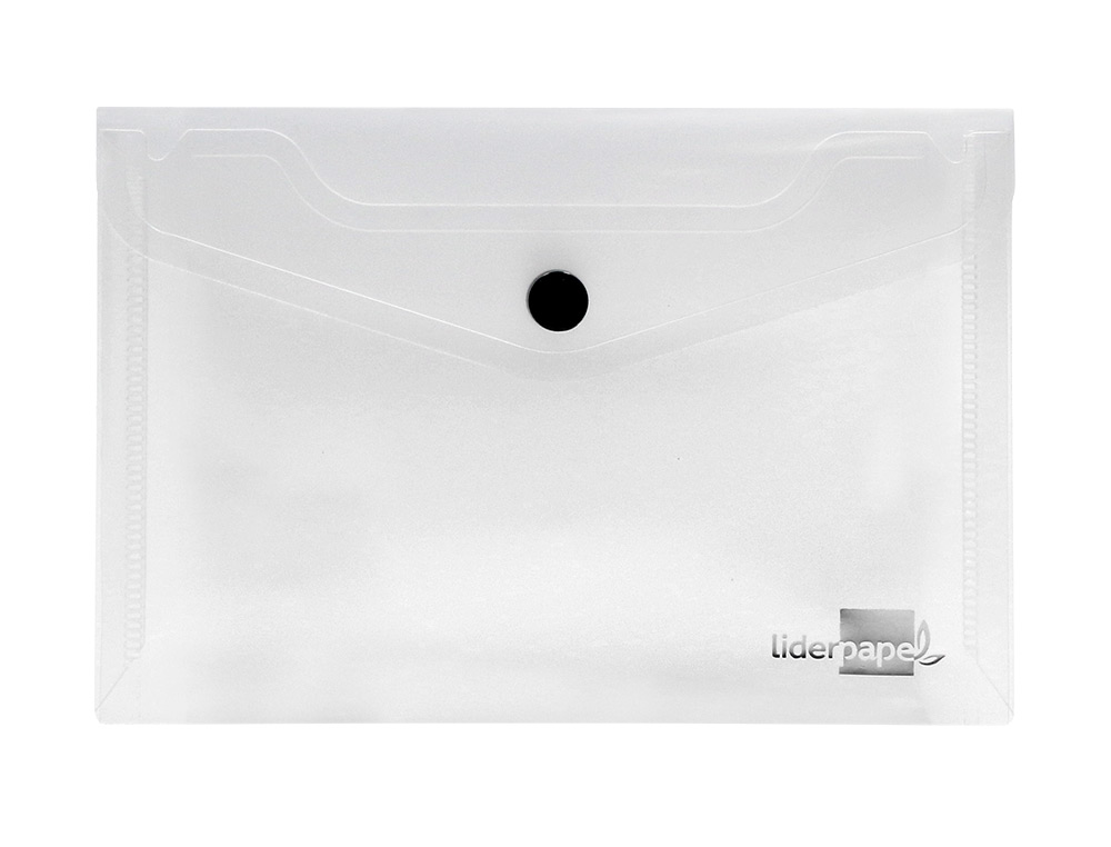 POCHETTE ENVELOPPE LIDERPAPEL POLYPROPYLNE 180 MICRONS A7 105X74MM 50F FERMETURE BOUTON RSISTANT TRANSPARENT
