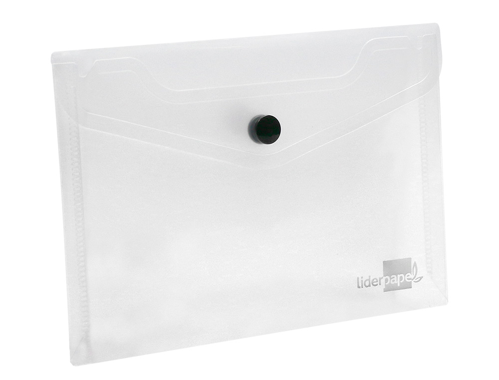 POCHETTE ENVELOPPE LIDERPAPEL POLYPROPYLNE 180 MICRONS A7 105X74MM 50F FERMETURE BOUTON RSISTANT TRANSPARENT
