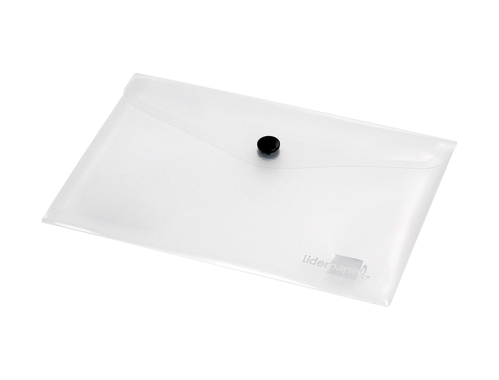 POCHETTE ENVELOPPE LIDERPAPEL POLYPROPYLNE 180 MICRONS A7 105X74MM 50F FERMETURE BOUTON RSISTANT TRANSPARENT