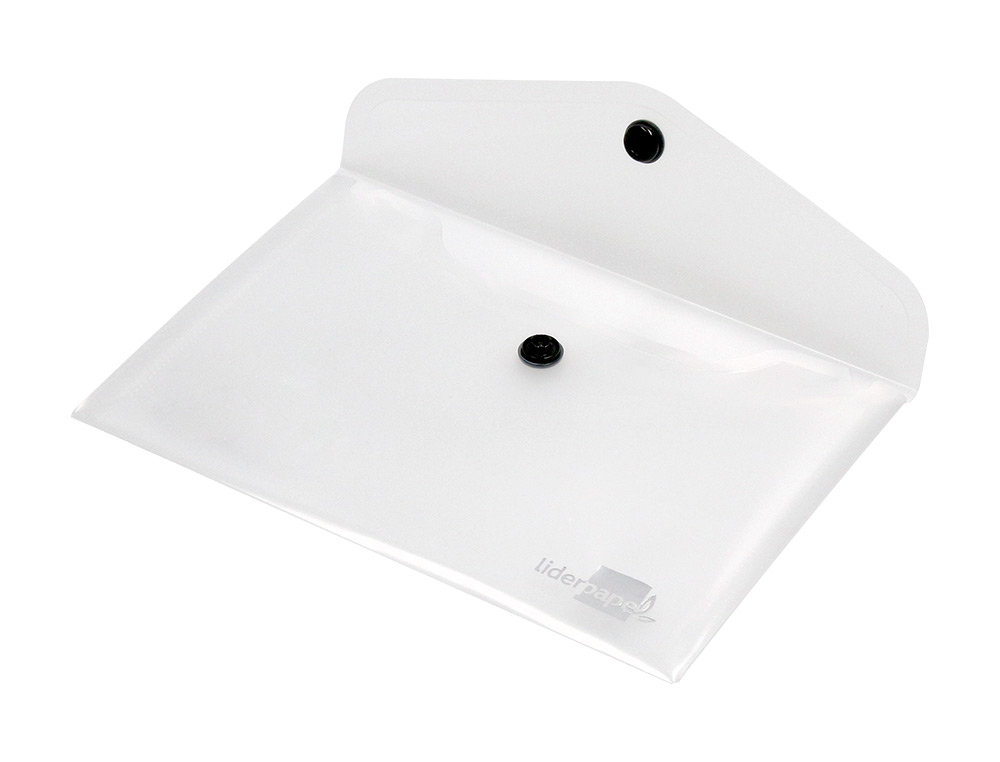 POCHETTE ENVELOPPE LIDERPAPEL POLYPROPYLNE 180 MICRONS A7 105X74MM 50F FERMETURE BOUTON RSISTANT TRANSPARENT