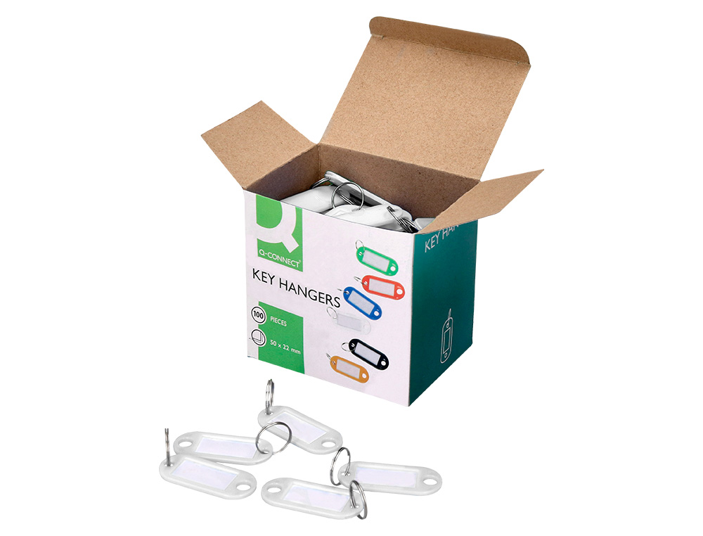 PORTE-CLS Q-CONNECT PORTE-TIQUETTE PLASTIQUE 50X22MM COLORIS BLANC PRSENTOIR 100 UNITS