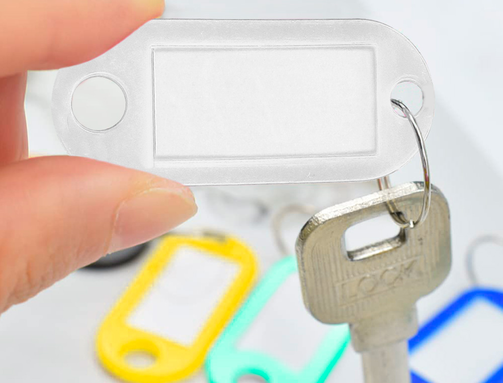 PORTE-CLS Q-CONNECT PORTE-TIQUETTE PLASTIQUE 50X22MM COLORIS BLANC PRSENTOIR 100 UNITS
