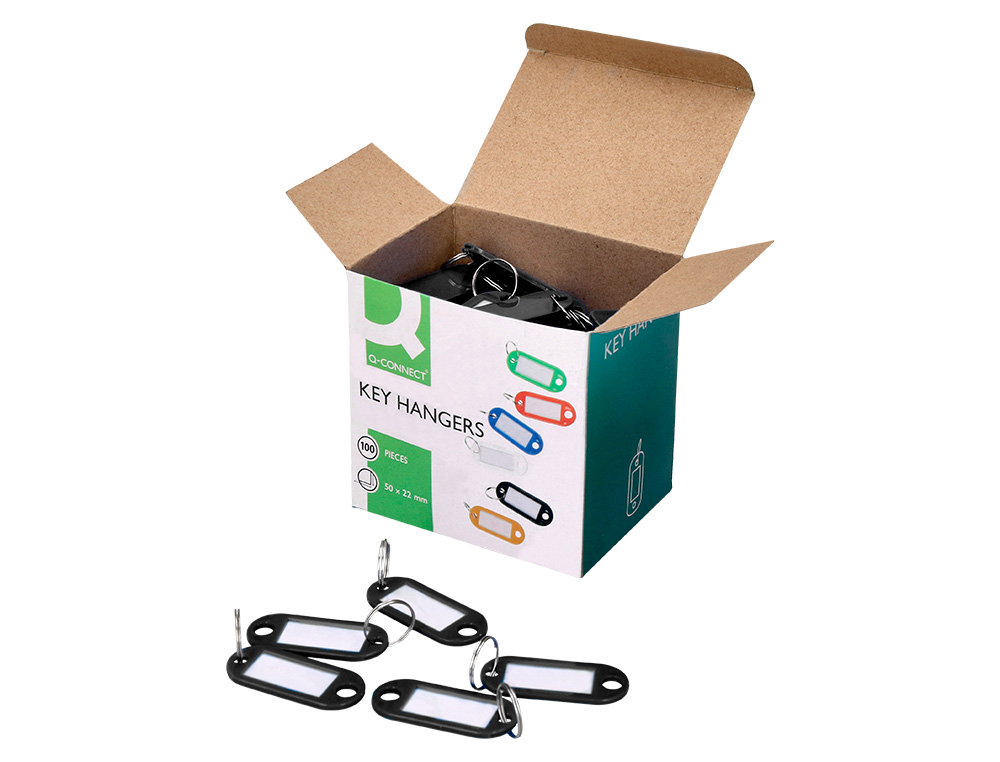 PORTE-CLS Q-CONNECT PORTE-TIQUETTE PLASTIQUE 50X22MM COLORIS NOIR PRSENTOIR 100 UNITS