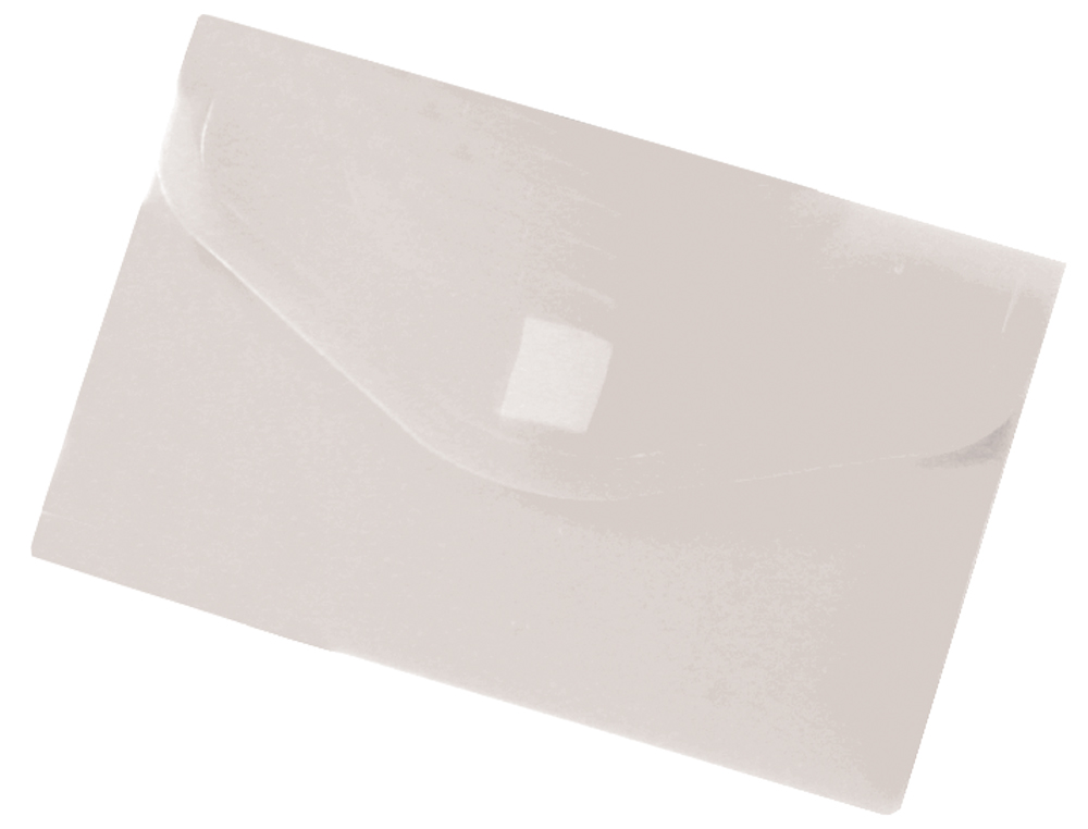 POCHETTE ENVELOPPE LIDERPAPEL POLYPROPYLNE 180 MICORNS A8 74X52MM 50F FERMETURE BOUTON RSISTANT TRANSPARENT