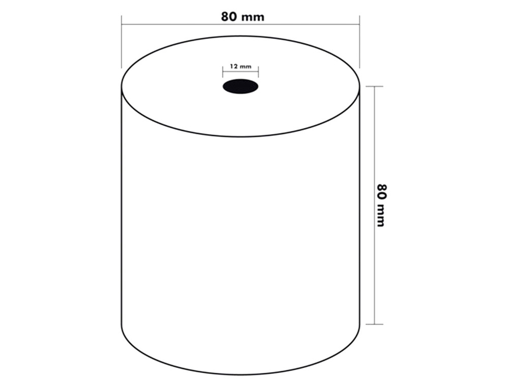 BOBINE THERMIQUE Q-CONNECT 80MM LARGEUR X 80MM DIAMETRE  55GR SANS BISPHENOL A