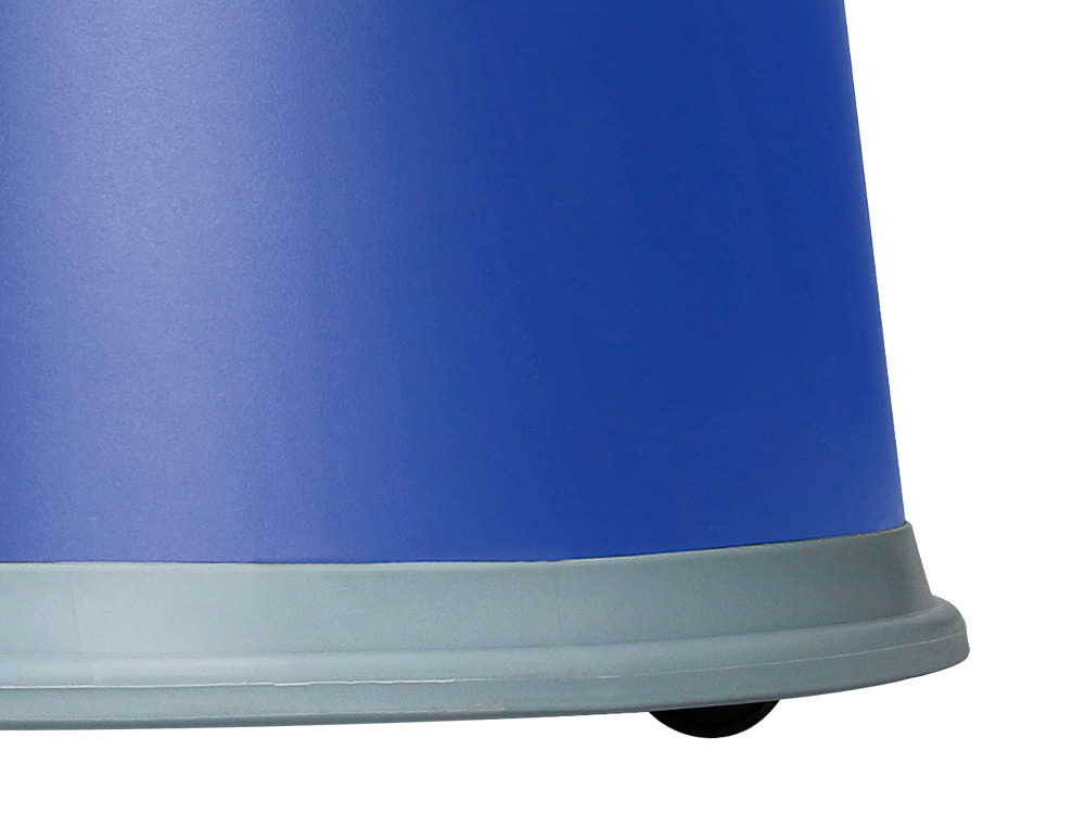 TABOURET Q-CONNECT PLASTIQUE ROUES CAOUTCHOUC RTRACTABLES 2 NIVEAUX BASE 44CM HAUTEUR 43CM POIDS 2.9KG COLORIS BLEU