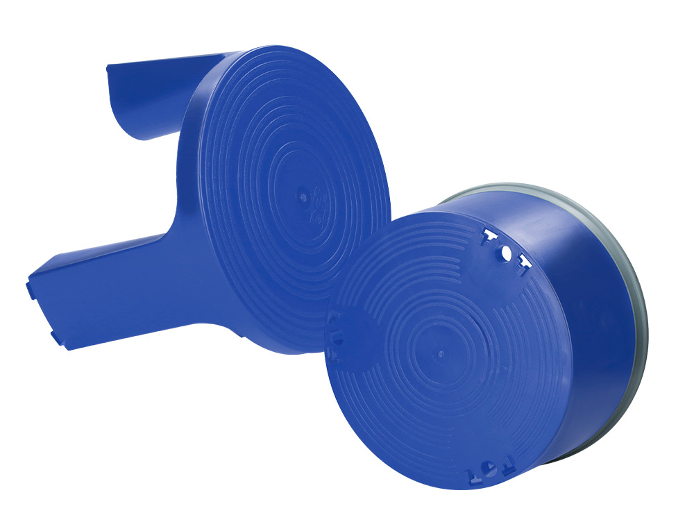 TABOURET Q-CONNECT PLASTIQUE ROUES CAOUTCHOUC RTRACTABLES 2 NIVEAUX BASE 44CM HAUTEUR 43CM POIDS 2.9KG COLORIS BLEU