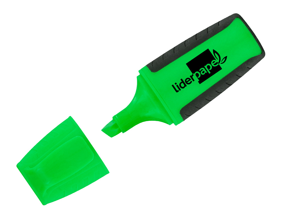 SURLIGNEUR LIDERPAPEL FLUORESCENT MINI TRAC 1/4MM POINTE BISEAUTE GRIP CAOUTCHOUC COLORIS VERT