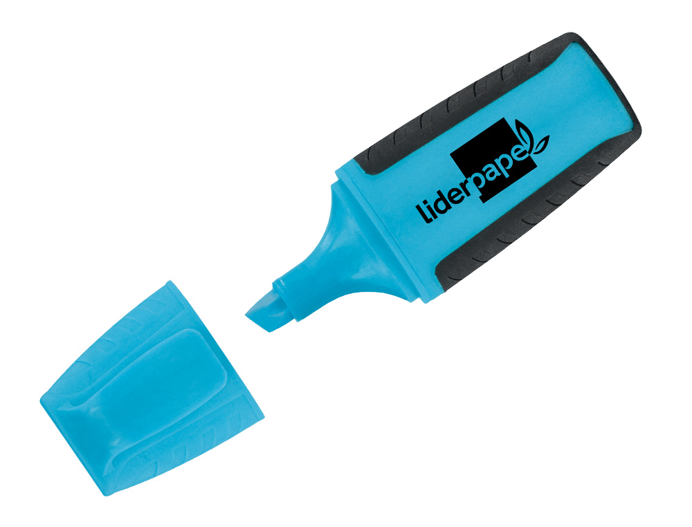 SURLIGNEUR LIDERPAPEL FLUORESCENT MINI TRAC 1/4MM POINTE BISEAUTE GRIP CAOUTCHOUC COLORIS BLEU
