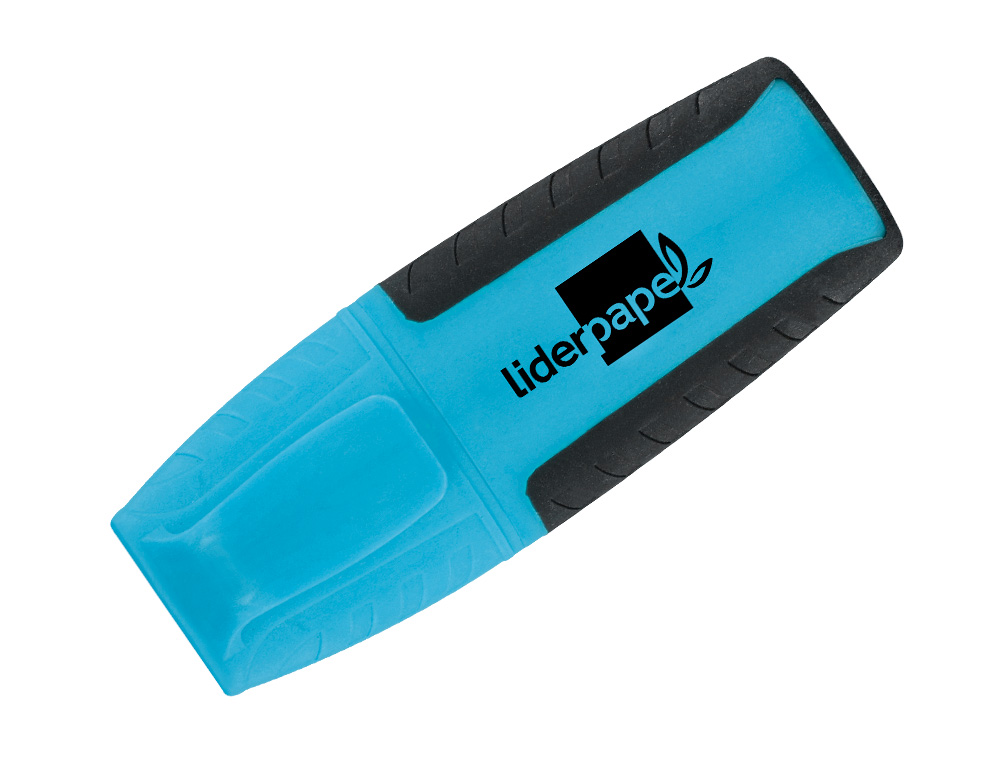 SURLIGNEUR LIDERPAPEL FLUORESCENT MINI TRAC 1/4MM POINTE BISEAUTE GRIP CAOUTCHOUC COLORIS BLEU