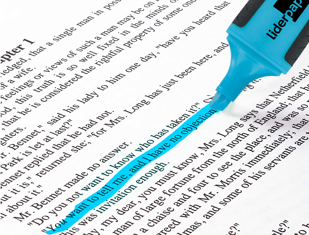 SURLIGNEUR LIDERPAPEL FLUORESCENT MINI TRAC 1/4MM POINTE BISEAUTE GRIP CAOUTCHOUC COLORIS BLEU
