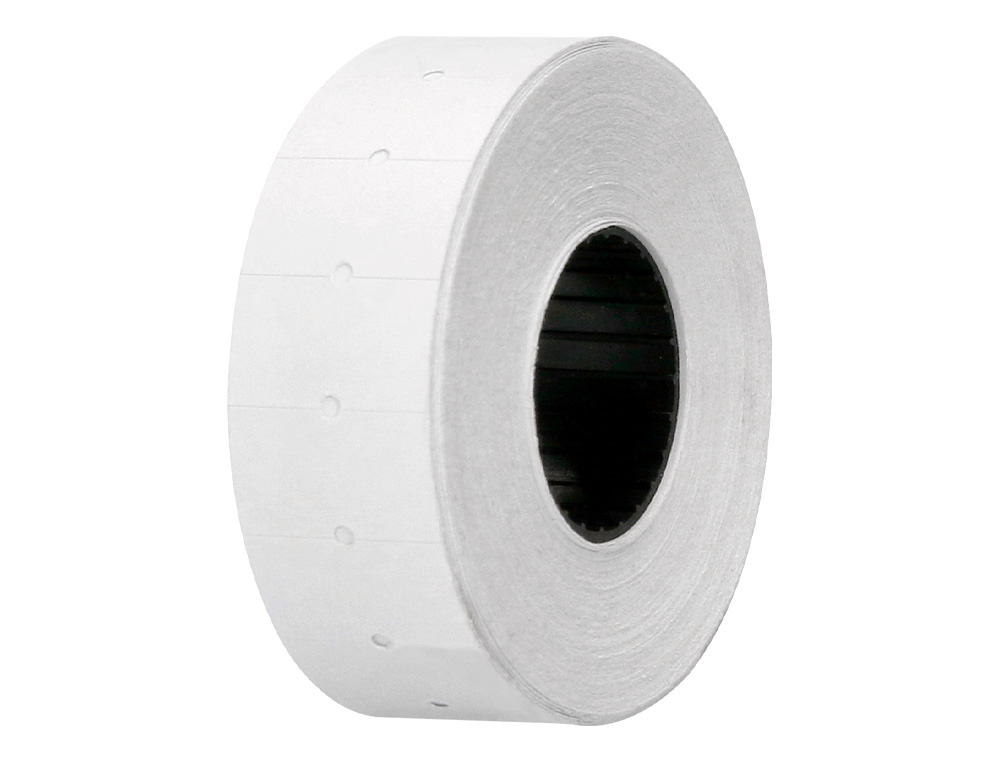 TIQUETTE ADHSIVE Q-CONNECT POUR TIQUETEUSE 1 LIGNE 8 CHIFFRES FORMAT 21X12MM COLORIS BLANC ROULEAU 1000 UNITS