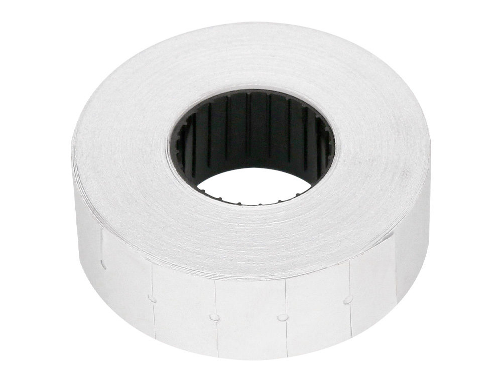 TIQUETTE ADHSIVE Q-CONNECT POUR TIQUETEUSE 1 LIGNE 8 CHIFFRES FORMAT 21X12MM COLORIS BLANC ROULEAU 1000 UNITS