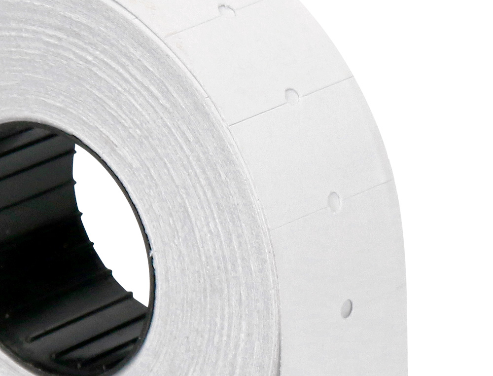 TIQUETTE ADHSIVE Q-CONNECT POUR TIQUETEUSE 1 LIGNE 8 CHIFFRES FORMAT 21X12MM COLORIS BLANC ROULEAU 1000 UNITS
