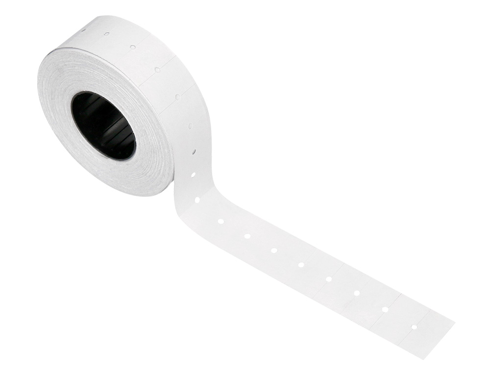 TIQUETTE ADHSIVE Q-CONNECT POUR TIQUETEUSE 1 LIGNE 8 CHIFFRES FORMAT 21X12MM COLORIS BLANC ROULEAU 1000 UNITS
