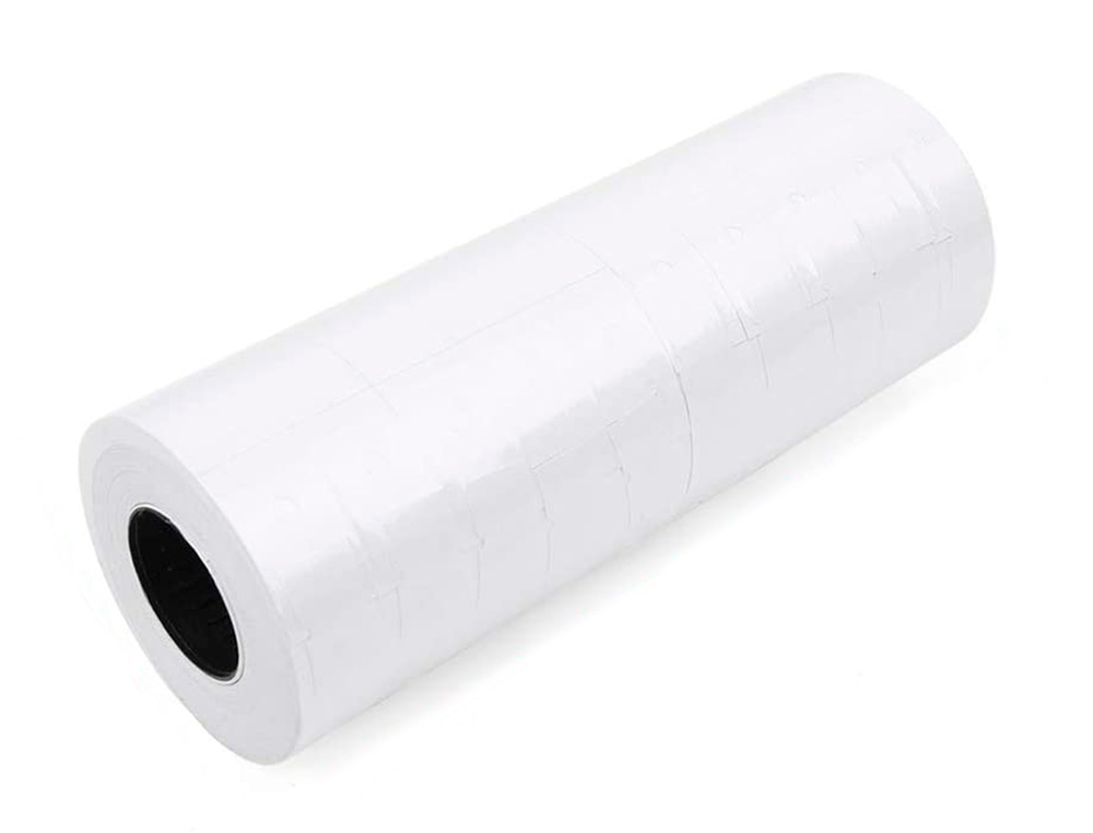 TIQUETTE ADHSIVE Q-CONNECT POUR TIQUETEUSE 1 LIGNE 8 CHIFFRES FORMAT 21X12MM COLORIS BLANC ROULEAU 1000 UNITS