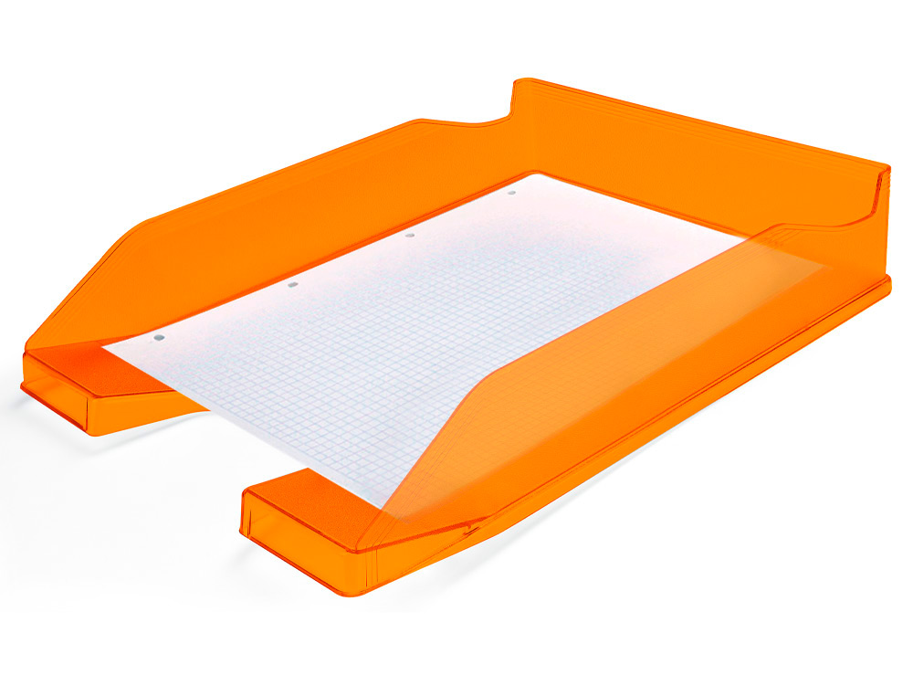 CORBEILLE  COURRIER Q-CONNECTPOLYPROPYLNE DOCUMENTS A4+ 240X320MM EMPILABLE 350X255X65MM COLORIS ORANGE TRANSPARENT