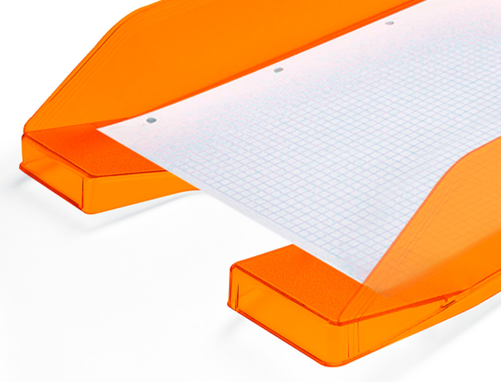 CORBEILLE  COURRIER Q-CONNECTPOLYPROPYLNE DOCUMENTS A4+ 240X320MM EMPILABLE 350X255X65MM COLORIS ORANGE TRANSPARENT