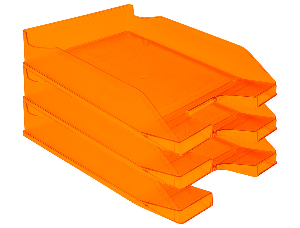 CORBEILLE  COURRIER Q-CONNECTPOLYPROPYLNE DOCUMENTS A4+ 240X320MM EMPILABLE 350X255X65MM COLORIS ORANGE TRANSPARENT