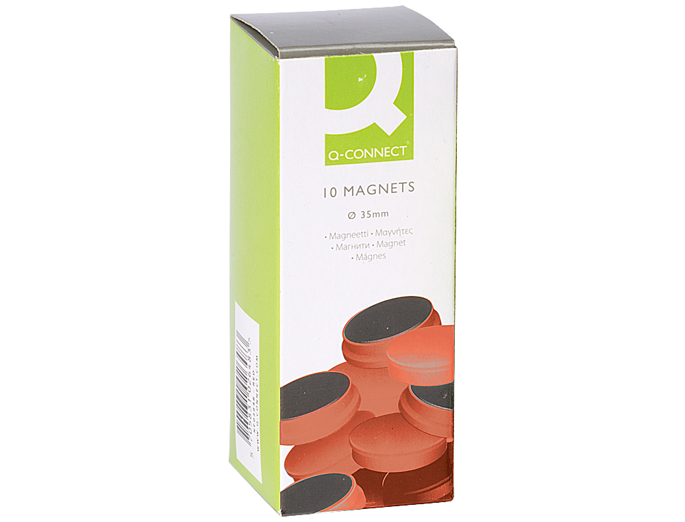 AIMANT Q-CONNECT DIAMTRE 35MM AFFICHAGE SIGNALISATION TOUTES SURFACES MTALLIQUES COLORIS ROUGE BOTE 10 UNITS