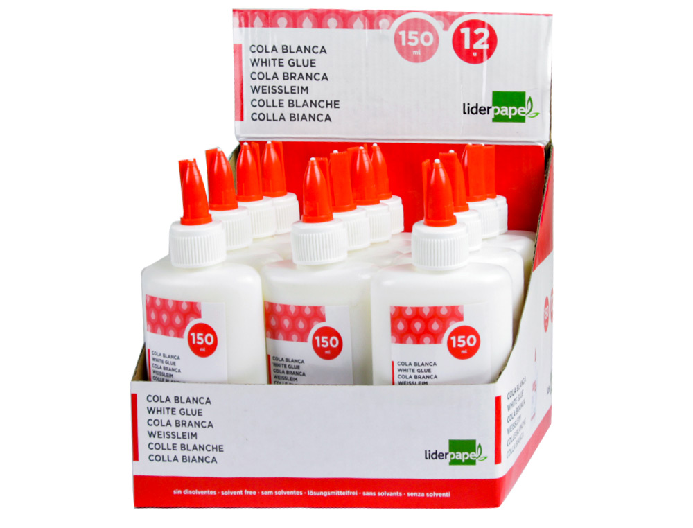COLLE VINYLIQUE LIDERPAPEL BLANCHE TRAVAUX MANUELS PAPIER AUTRES MATRIAUX RAPIDE ADHRENCE SANS SOLVANT POT 150ML