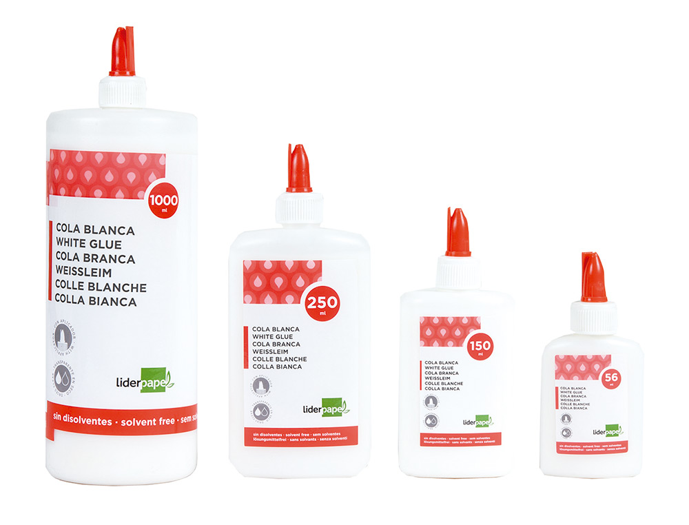 COLLE VINYLIQUE LIDERPAPEL BLANCHE TRAVAUX MANUELS PAPIER AUTRES MATÉRIAUX RAPIDE ADHÉRENCE SANS SOLVANT POT 250ML