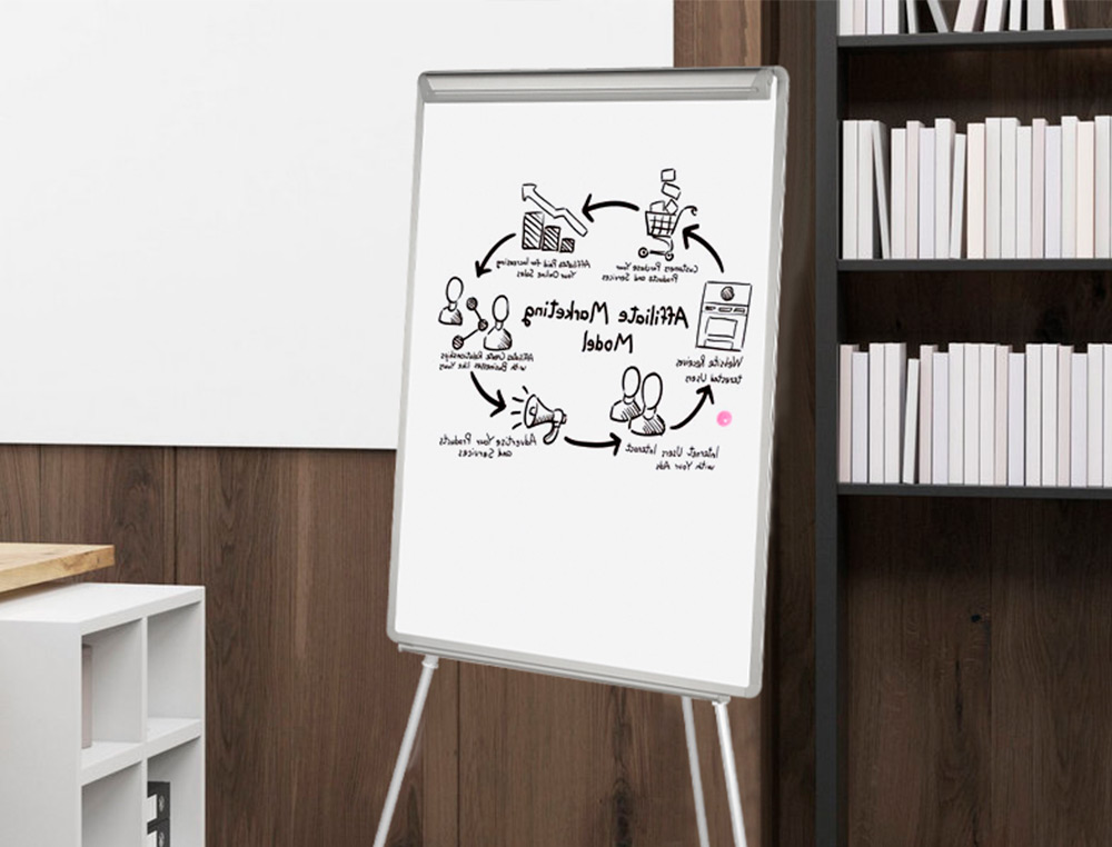 CHEVALET CONFRENCE Q-CONNECT TABLEAU LAMIN 85X60CM CADRE PLASTIQUE PINCE BLOC PAPIER AUGET PORTE-MARQUEURS