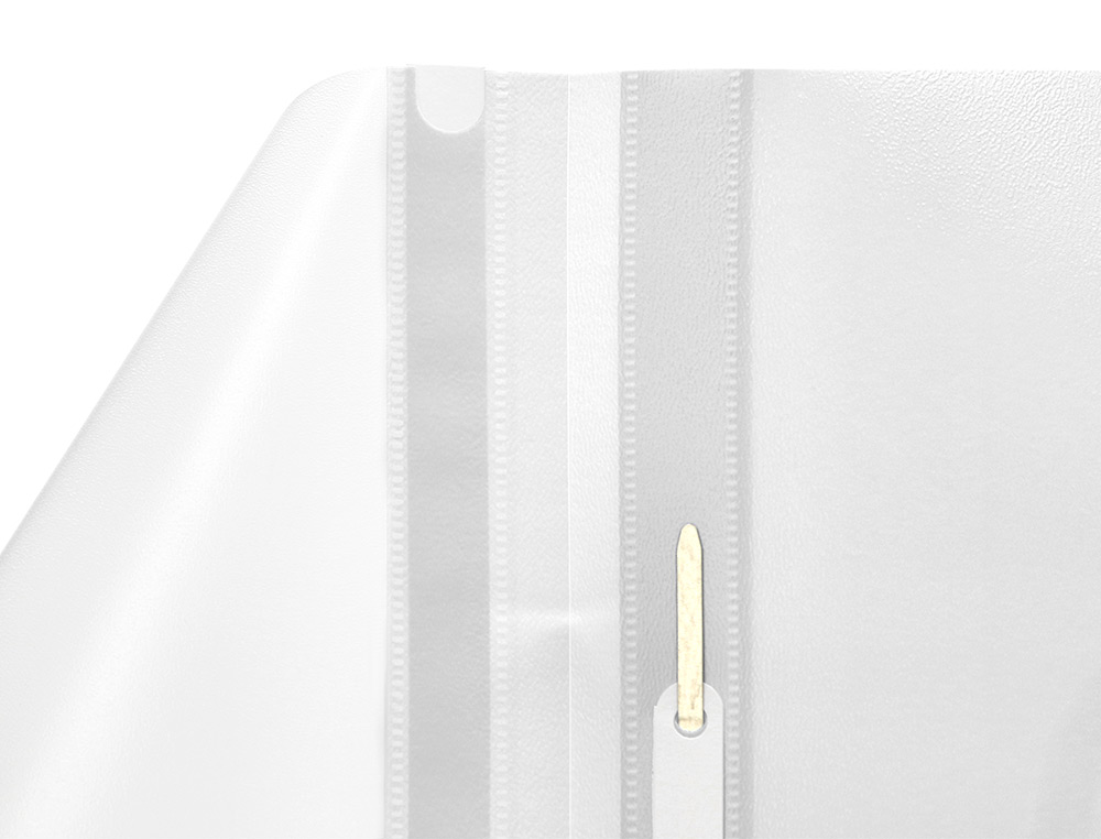 CHEMISE PRÉSENTATION Q-CONNECT À LAMELLES POLYPROPYLÈNE 18/100E DOCUMENT PERFORÉ A4 30F PORTE-ÉTIQUETTE COLORIS BLANC