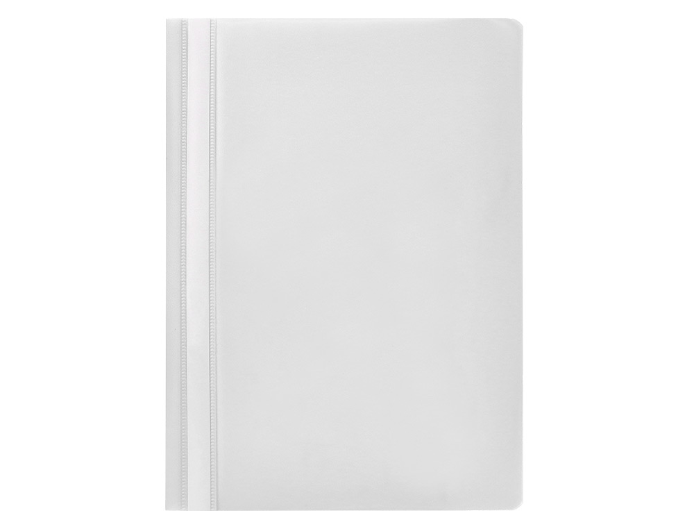 CHEMISE PRÉSENTATION Q-CONNECT À LAMELLES POLYPROPYLÈNE 18/100E DOCUMENT PERFORÉ A4 30F PORTE-ÉTIQUETTE COLORIS BLANC