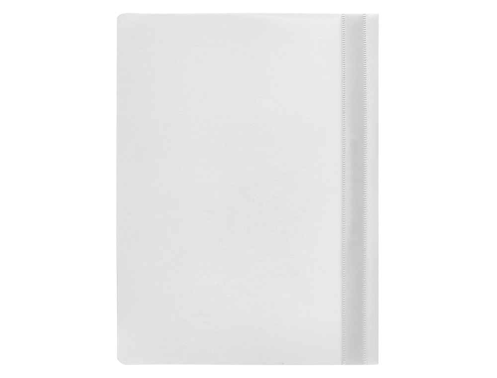 CHEMISE PRÉSENTATION Q-CONNECT À LAMELLES POLYPROPYLÈNE 18/100E DOCUMENT PERFORÉ A4 30F PORTE-ÉTIQUETTE COLORIS BLANC