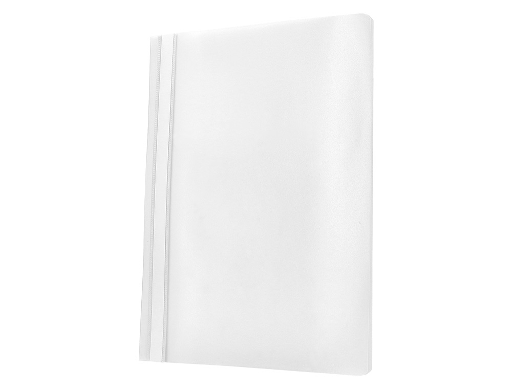 CHEMISE PRÉSENTATION Q-CONNECT À LAMELLES POLYPROPYLÈNE 18/100E DOCUMENT PERFORÉ A4 30F PORTE-ÉTIQUETTE COLORIS BLANC