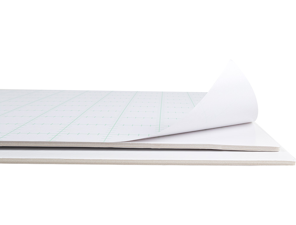 CARTON ENTRECOLLE LIDERPAPEL ADHESIF 50X70CM EPAISSEUR 3MM UNICOLORE BLANC