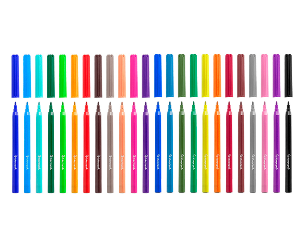 FEUTRE COLORIAGE LIDERPAPEL SLIM LONGUEUR CRITURE 800M POINTE NYLON 2MM DIAMTRE TUI CARTON 24 UNITS