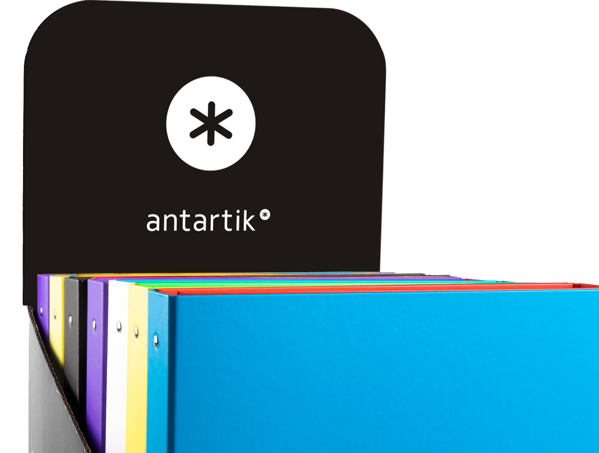 CLASSEUR ANTARTIK 4 ANNEAUX RONDS 25MM A4 CARTON REMBORDE COLORIS ASSORTIS