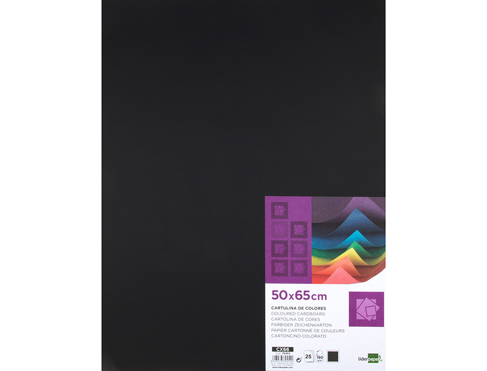 PAPIER CARTONNE LIDERPAPEL 50X65CM 240GR COLORIS NOIR    PAQUET 25 FEUILLES