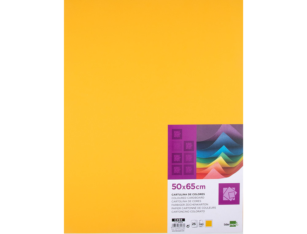 PAPIER CARTONNE LIDERPAPEL 50X65CM 240GR COLORIS VIEIL OR PAQUET 25 FEUILLES