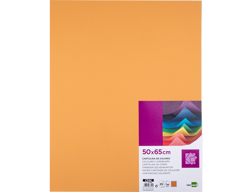 PAPIER CARTONNE LIDERPAPEL 50X65CM 180GR COLORIS NOISETTE PAQUET 25 FEUILLES