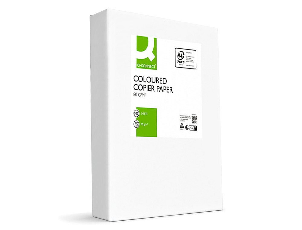 PAPIER COULEUR Q-CONNECT MULTIFONCTION A4 80G/M2 UNICOLORE JAUNE RAMETTE 500 FEUILLES