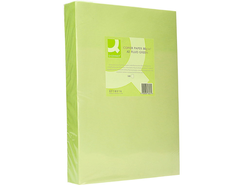 PAPIER COULEUR Q-CONNECT MULTIFONCTION A3 80G/M2 UNICOLORE VERT NON RAMETTE 500 FEUILLES