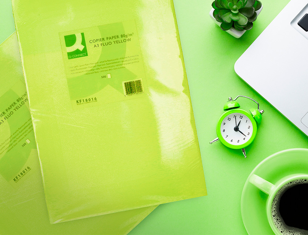 PAPIER COULEUR Q-CONNECT MULTIFONCTION A3 80G/M2 UNICOLORE VERT NON RAMETTE 500 FEUILLES