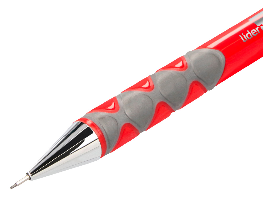 PORTE-MINE LIDERPAPEL PLASTIQUE 0.5MM GRIP SOFT CAOUTCHOUC POINTE ET CAPUCHON MTALLIQUES GOMME MINES COLORIS ASSORTIS