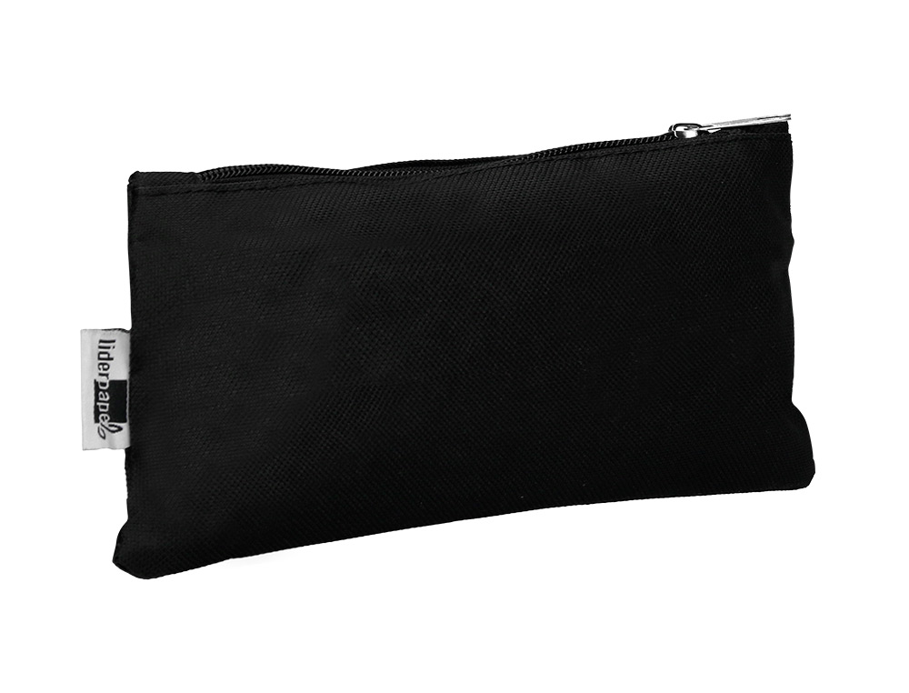 TROUSSE SCOLAIRE LIDERPAPEL PLATE FOURRE-TOUT COMPARTIMENT FERMETURE ZIP USAGE JOURNALIER 200X60MM COLORIS NOIR
