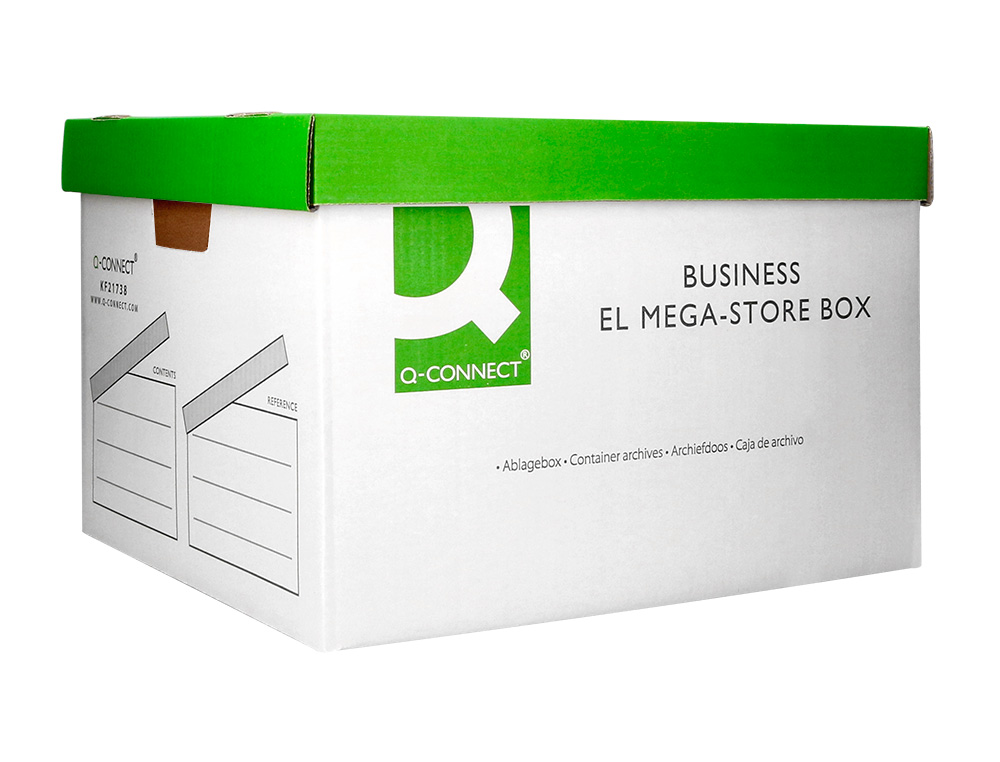 BOITE ARCHIVES QCONNECT CARTON POUR 3 BOITES FORMAT   A4+ MONTAGE AUTOMATIQUE DIM.  INTERIEUR 295X383X430MM