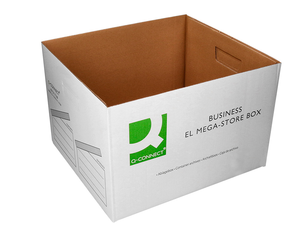 BOITE ARCHIVES QCONNECT CARTON POUR 3 BOITES FORMAT   A4+ MONTAGE AUTOMATIQUE DIM.  INTERIEUR 295X383X430MM