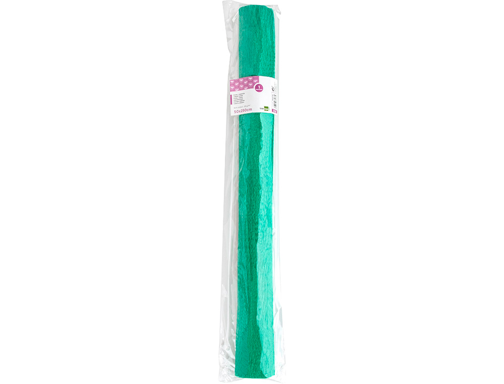PAPIER CREPON LIDERPAPEL ROULEAU 50CMX2,5M 85GR        COLORIS VERT